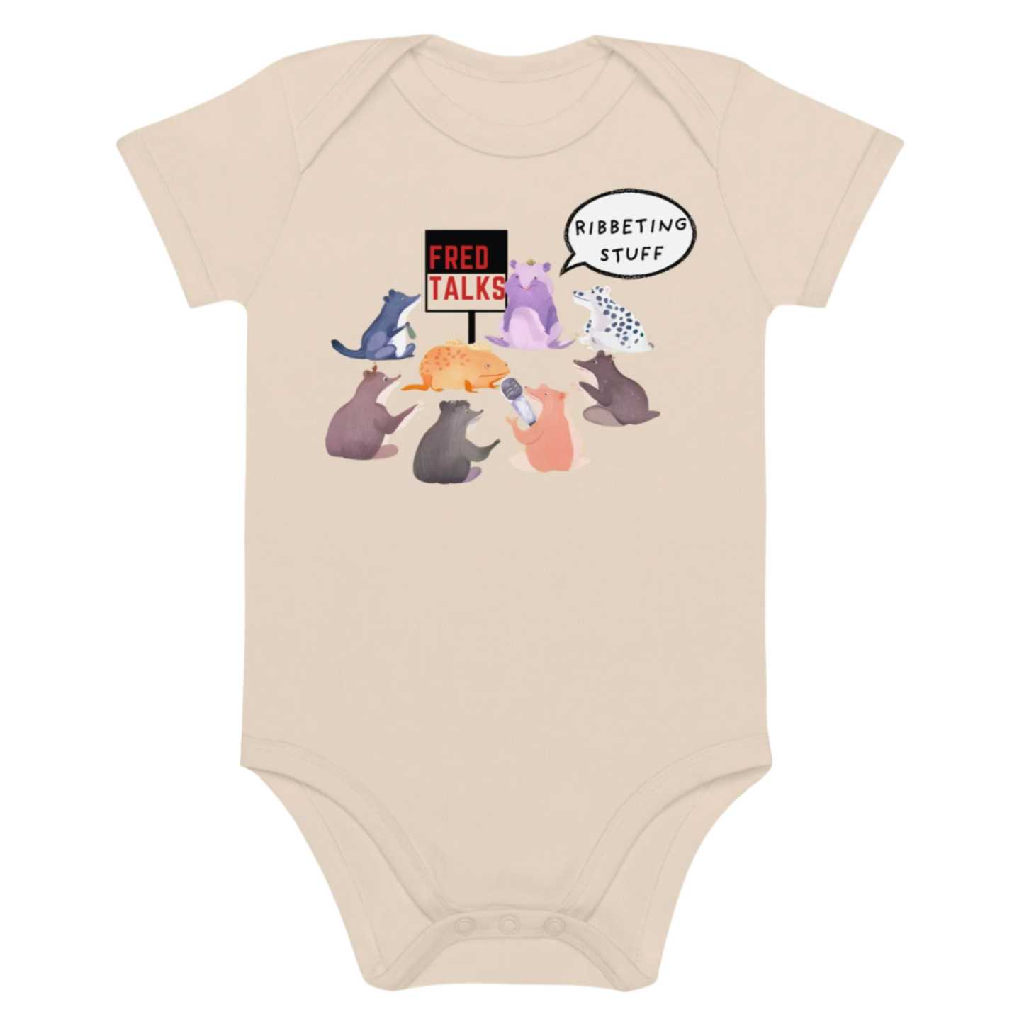 Animal-Themed Baby Onesie in Natural Organic
