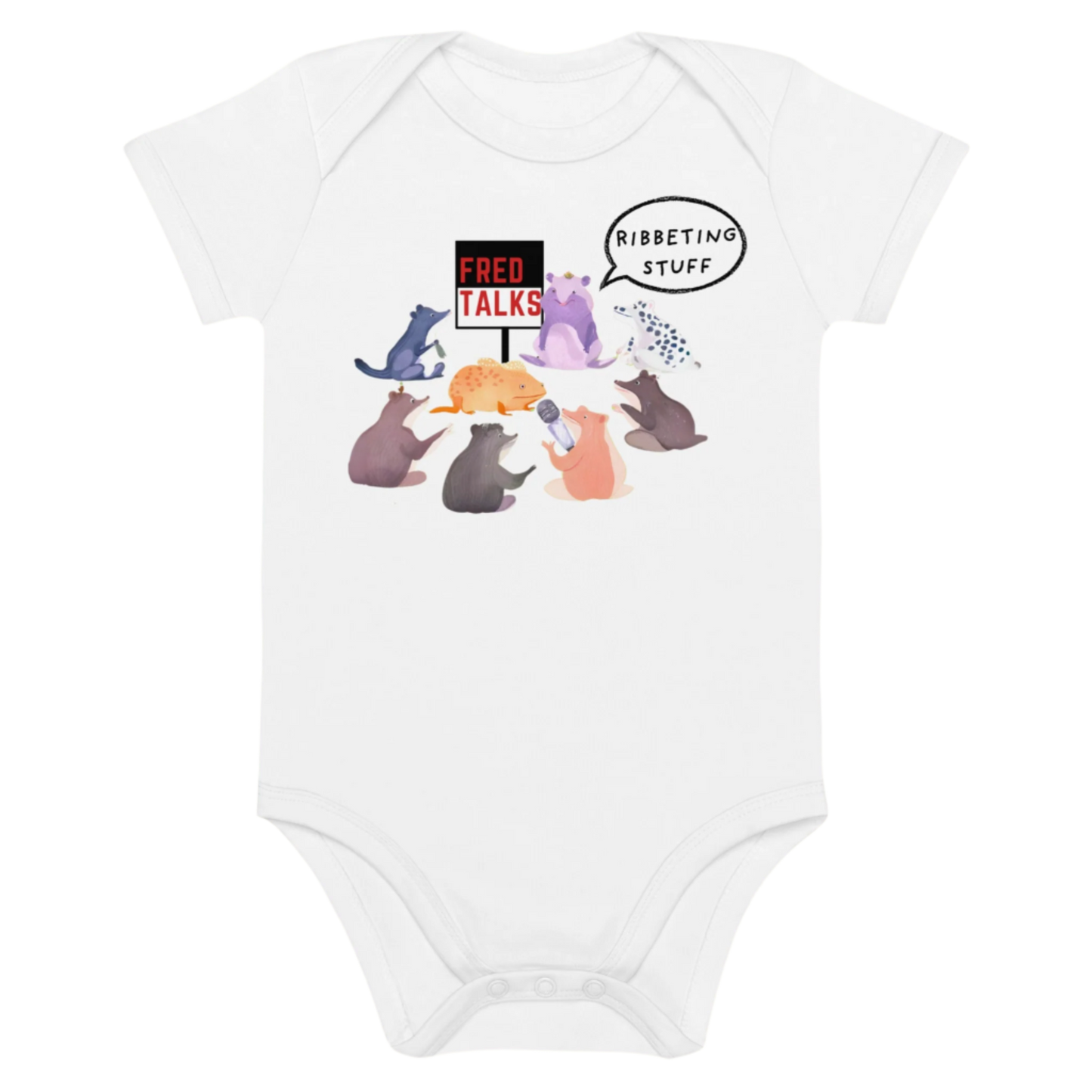 Animal-Themed Baby Onesie in White