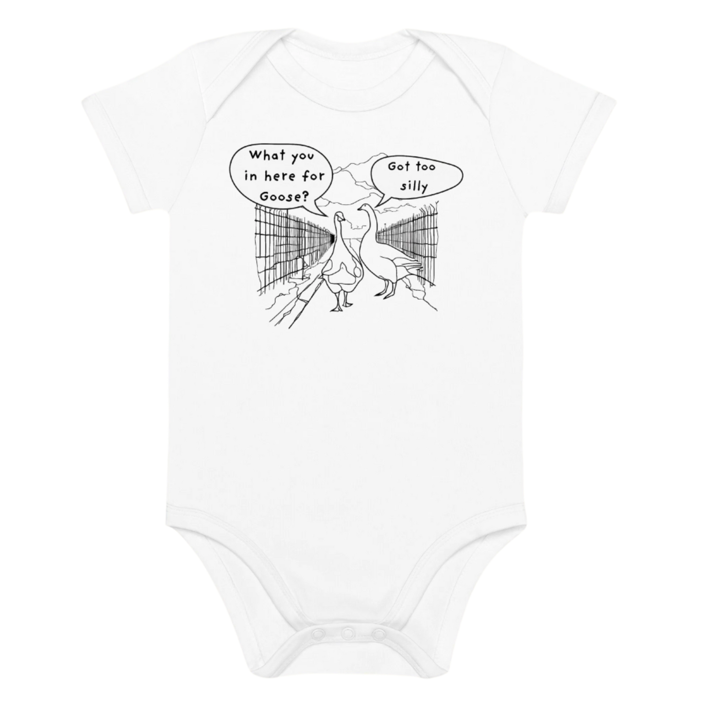 Silly Goose White Baby Bodysuit
