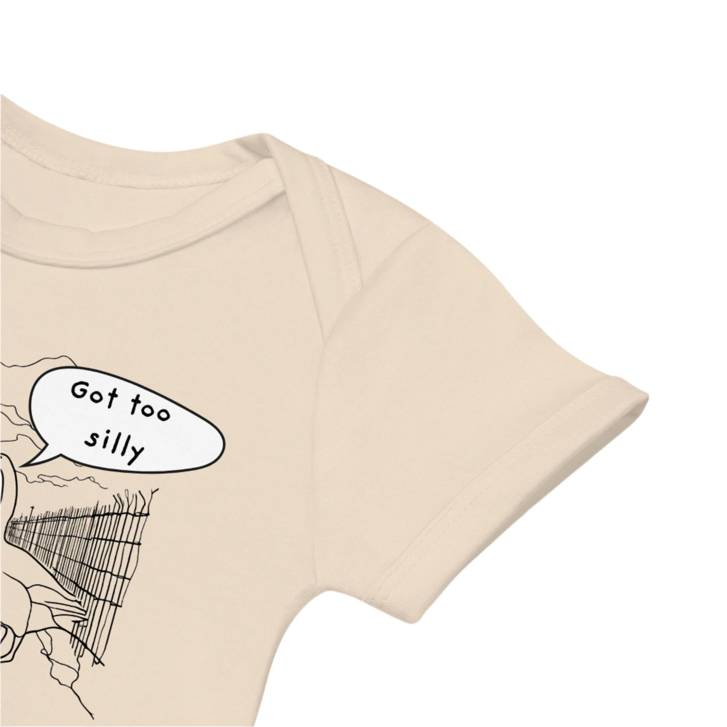 Sleeve of a Silly Goose Natural Organic Baby Bodysuit