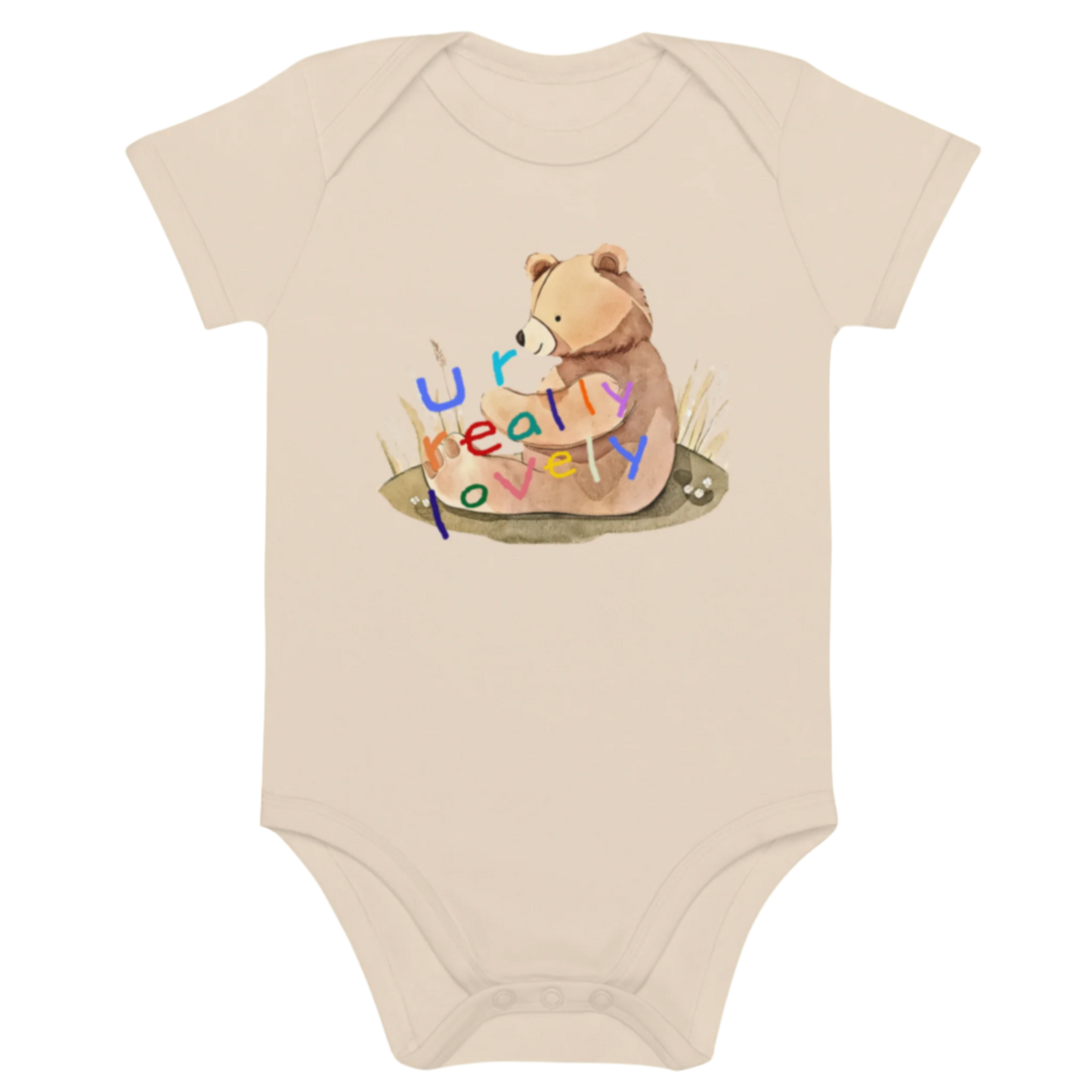 Teddy Bear Graphic Organic Cotton Baby Bodysuit