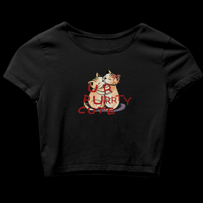 U R Purrty Cute | Womens Cropped Baby Tee