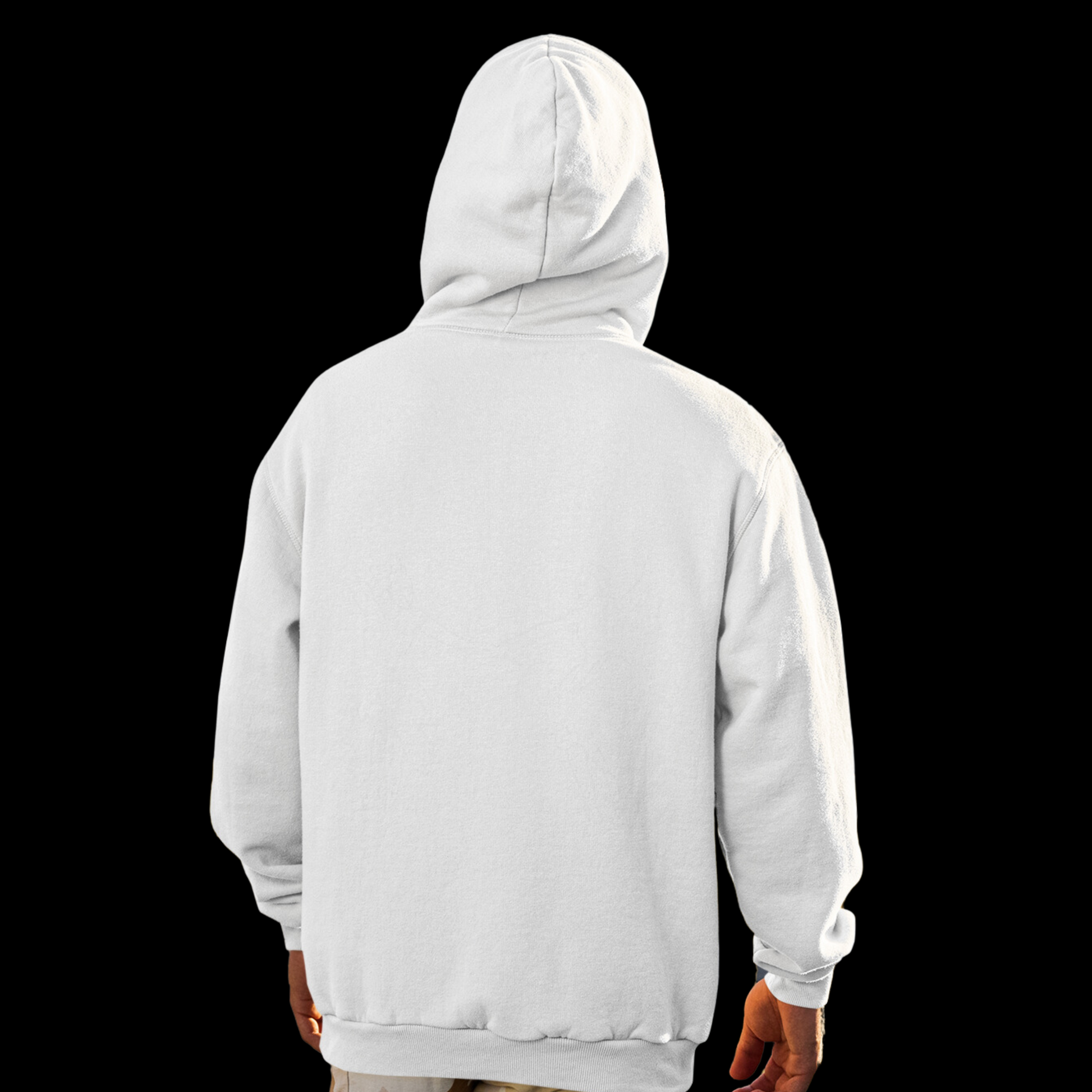 Back Hoodie White Plain