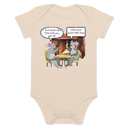 Natural Organic Coloured Koala-Themed Baby Onesie