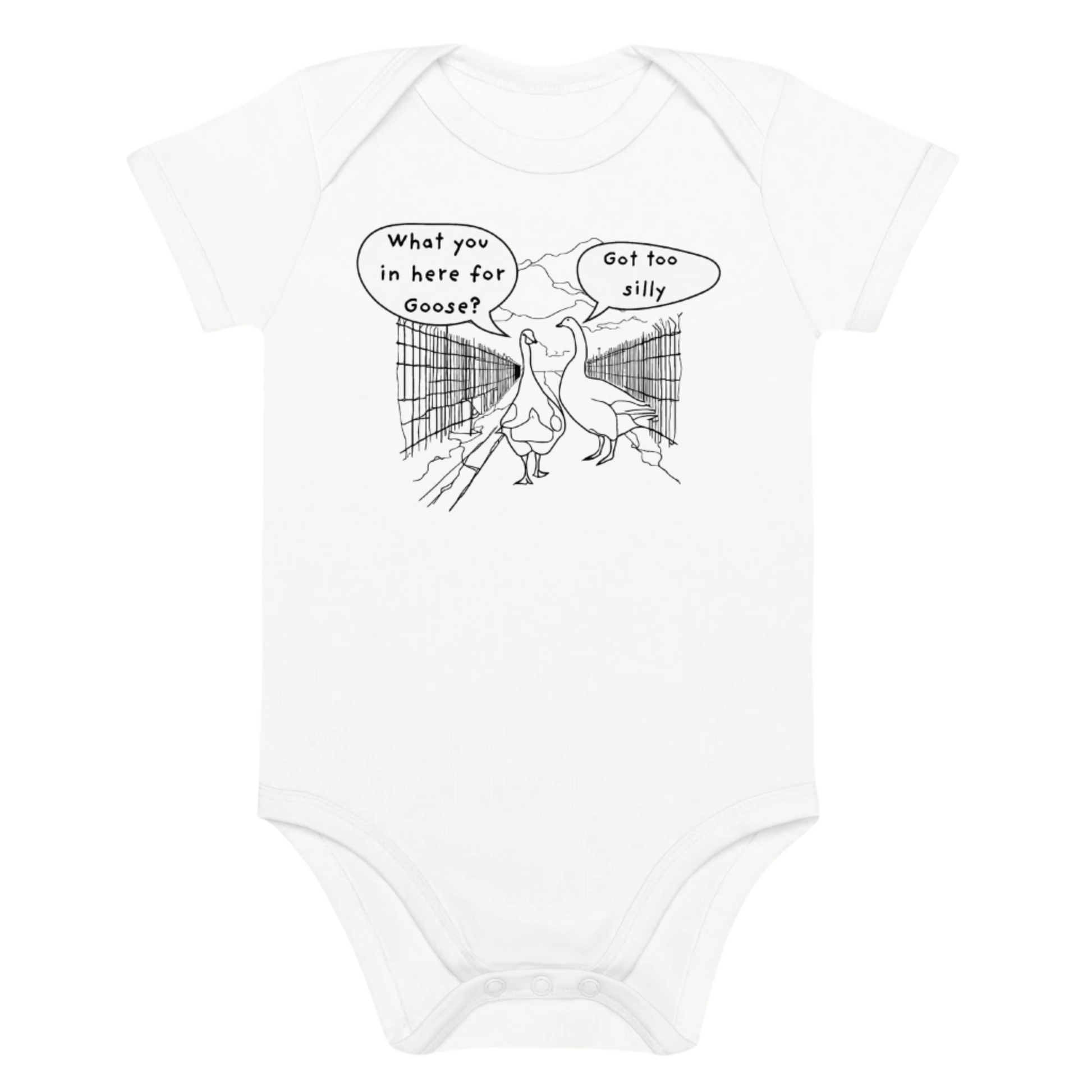 Silly Goose White Baby Bodysuit