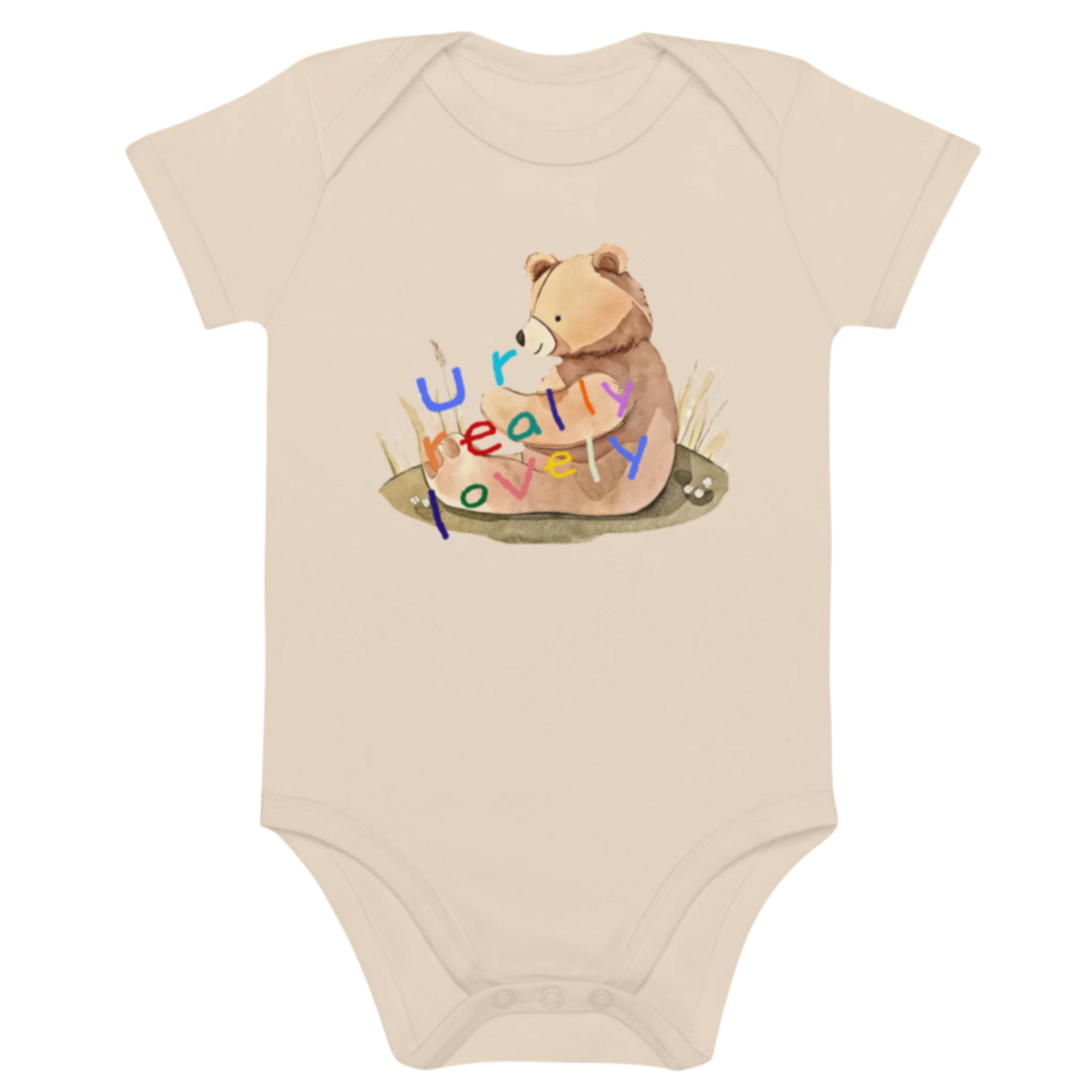 Teddy Bear Graphic Organic Cotton Baby Bodysuit