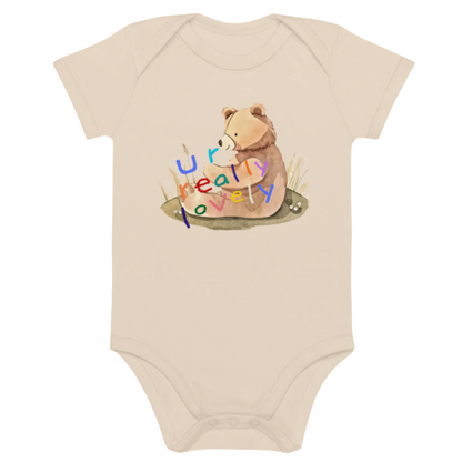 Teddy Bear Graphic Organic Cotton Baby Bodysuit